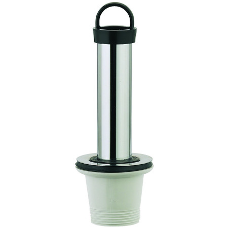 Bonde surverse inox évier Ø50mm, avec anse, garde d'eau 120mm, serrage 2 à 10mm
