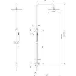 Colonne de douche rénovation AIR FRESH 230, hauteur réglable