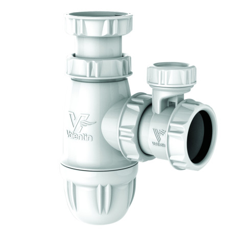 Siphon évier soupape anti-vide, H. réglable 62 à 97mm,corps 100% PCR