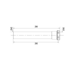 Rallonge pour tubulure L. 260mm,corps 100% PCR