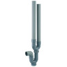 Siphon double entrée machine à laver, PVC, Øint. 35mm, sortie horizontale Ø40mm