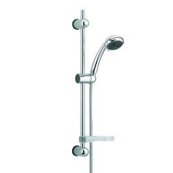 Ensemble MORGANE 3 jets, barre inox chromé Ø18x600mm, porte-savon, flexible 1,75 m