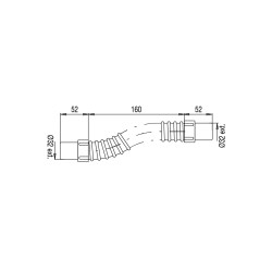 Flexible armé, embouts ABS M/M, L. 260mm