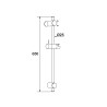 Barre de douche design Ø25mmx650mm, pieds réglables, cale de rattrapage d'aplomb