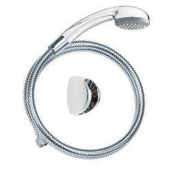 Kit douche 1 jet COBRA chromé, flexible métal 1,75 m, support mural 3 positions
