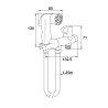 Kit complet HYGIÈNE, douchette ABS, flexible double agrafage 1,25 m, robinet laiton, support