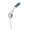 Kit douche 2 jets GO STOP, flexible PVC argenté 1,50 m, support mural 3 positions