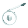 Kit douche 1 jet COLIBRI blanc, flexible PVC blanc 1,50 m, support mural sphérique