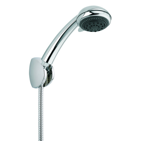 Kit douche 3 jets MORGANE, flexible métal double agrafage 1,50 m, support mural 3 positions