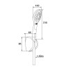 Kit douche 3 jets INOUIE, flexible PVC 1,50 m, support mural 3 positions