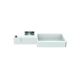 Support mural laiton pour douchette, tablette ABS/métal, fixation invisible
