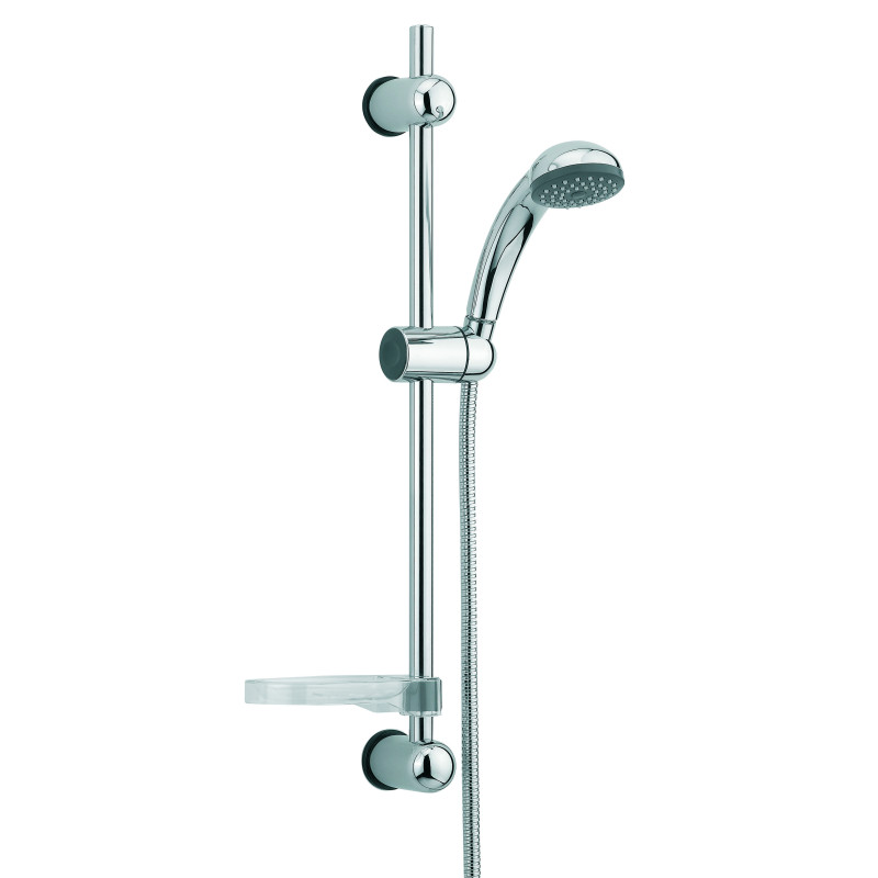 Ensemble COBRA 1 jet, barre inox chromé Ø18x560mm, porte-savon, flexible 1,50 m