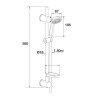 Ensemble COBRA 1 jet, barre inox chromé Ø18x560mm, porte-savon, flexible 1,50 m