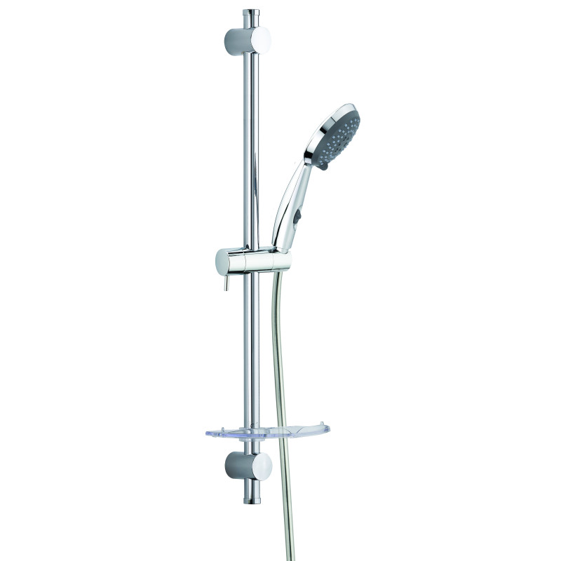 Ensemble GO STOP, 2 jets, barre Ø25x650mm, tablette, flexible PVC 1,75 m