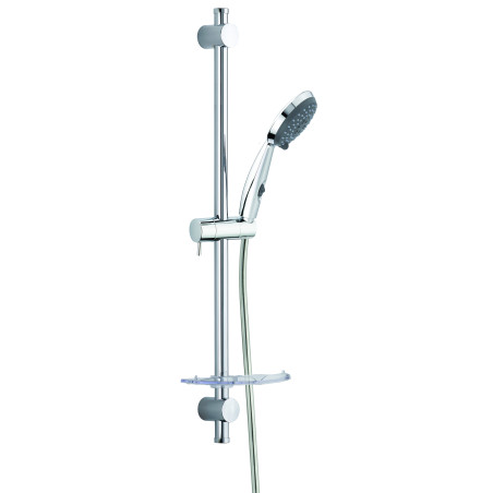 Ensemble GO STOP, 2 jets, barre Ø25x650mm, tablette, flexible PVC 1,75 m