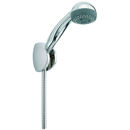 Kit de douche 2 jets MUTINE, flexible laiton double agrafage 1,50 m, support mural 3 positions