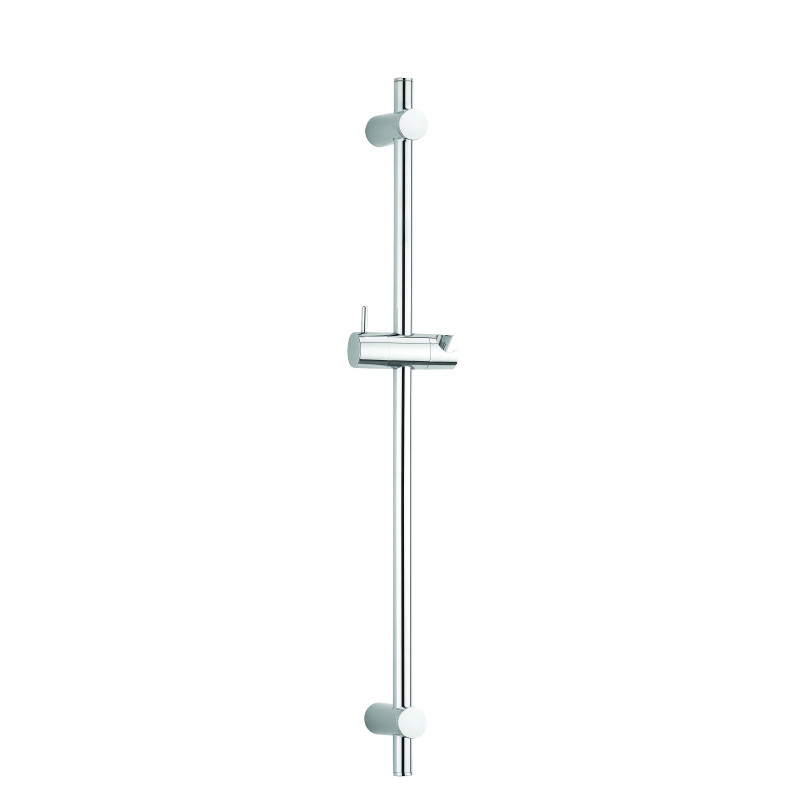 Barre douche Ø18mm inox chromé, H. 600mm, pieds réglables + cale