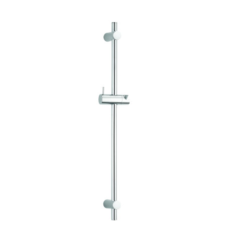 Barre douche Ø18mm inox chromé, H. 600mm, pieds réglables + cale