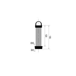 Tube avec anse pour bonde surverse évier Ø50mm réf. 7301, garde d'eau 120mm