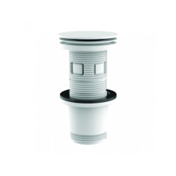 Bonde universelle digiclic ou fixe, H. 100mm, clapet et corps ABS blanc mat, NF
