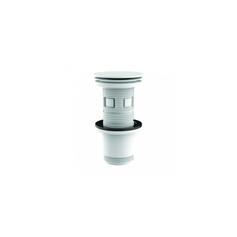 Bonde universelle digiclic ou fixe, H. 100mm, clapet et corps ABS blanc mat, NF