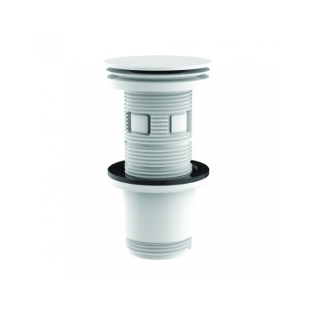 Bonde universelle digiclic ou fixe, H. 100mm, clapet et corps ABS blanc mat, NF