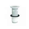 Bonde universelle lavabo écoulement libre,H. 100mm,ABS blanc,intercalaire blanc