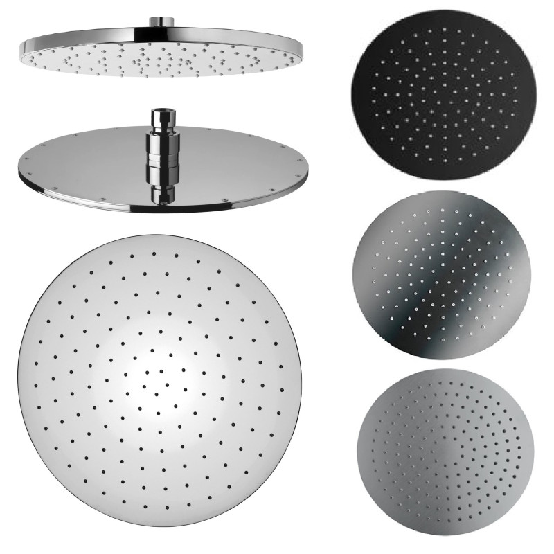 Pomme de tête ronde 250 mm noir brossé
