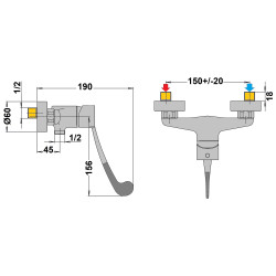 Mitigeur douche mécanique ultima pmr