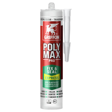 Poly Max Fix&Seal Express crystal - cartouche 300 G