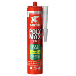 Poly Max Fix&Seal Express gris transparent - cartouche 300 G