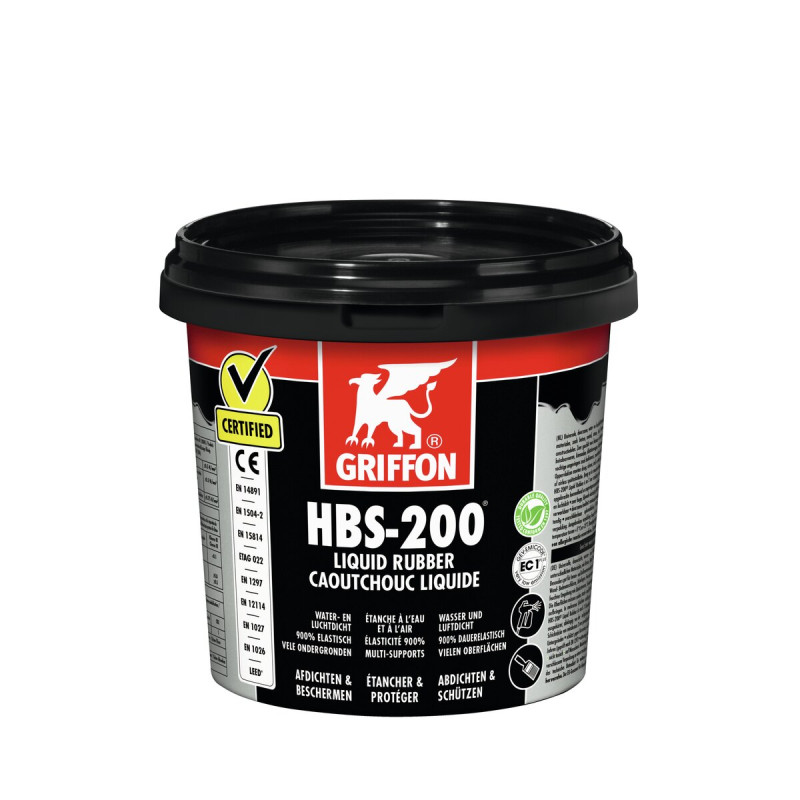HBS-200 Caoutchouc liquide pot 1L - Etanchéifier les surfaces à l'eau et à l'air