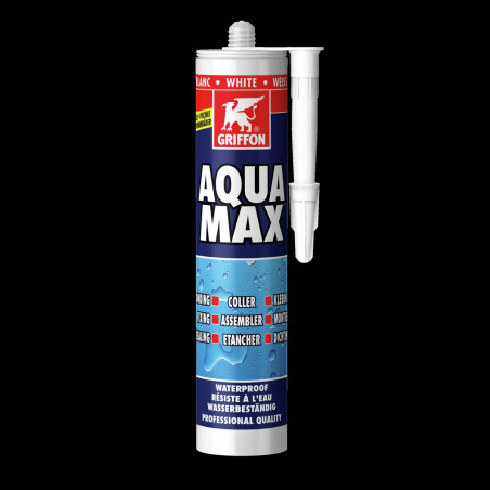 Aqua Max mastic-colle blanc spécial piscine - cartouche 425 G