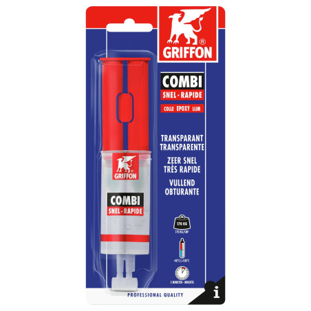 Combi Rapide double doseur - colle époxy transparente à 2 composants - 24 ML