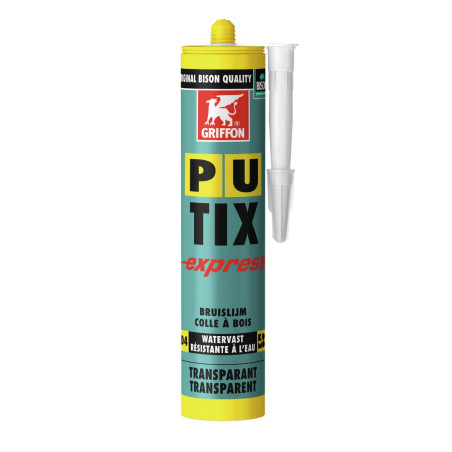 PU-TIX Express colle à bois D4 à 1 composant, base PU – cart. 340 G transparent