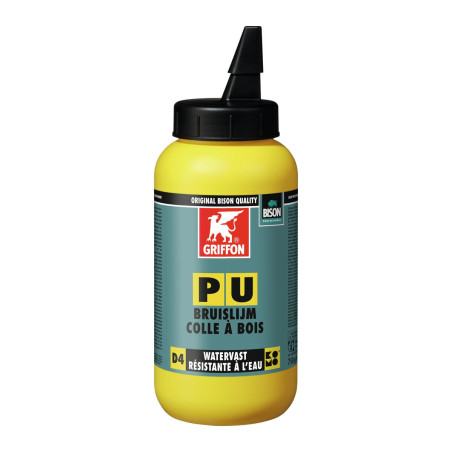 PU colle bois D4, monocomposante, liquide, base PU - pot 750G brun (transparent)