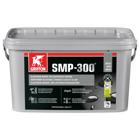 SMP-300 Gris Enduit élastique étanche à l'eau et à l'air Seau 7 kg