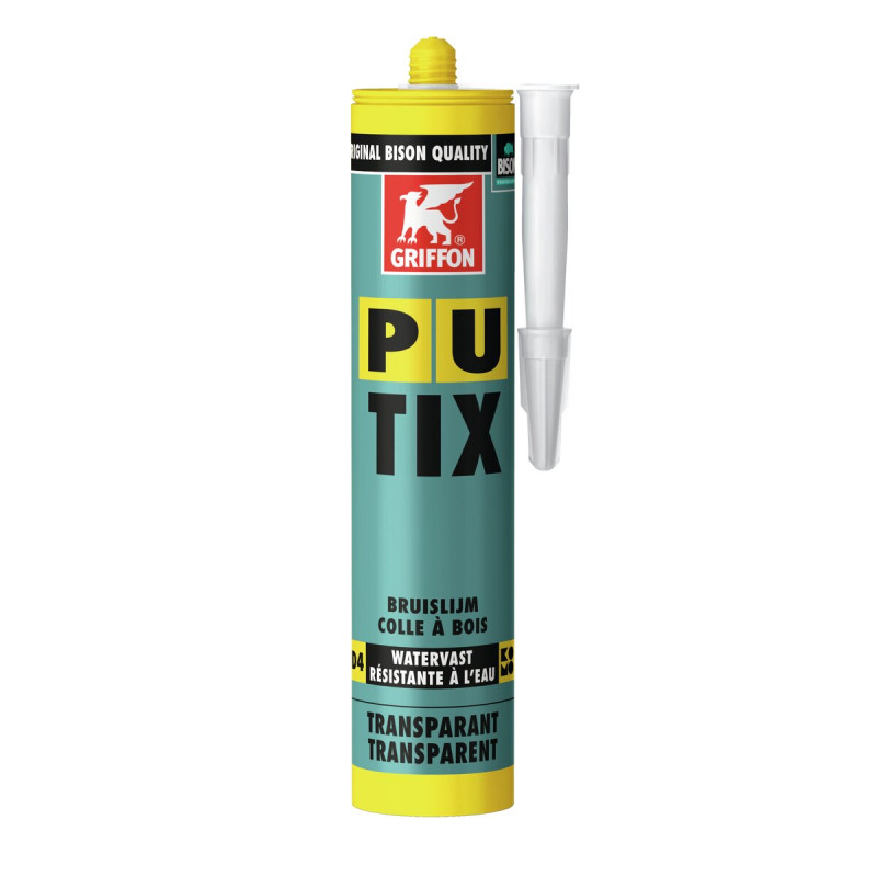 PU-TIX colle à bois D4 à 1 composant, base PU – cartouche 340 G transparent