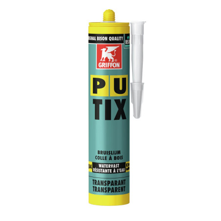 PU-TIX colle à bois D4 à 1 composant, base PU – cartouche 340 G transparent