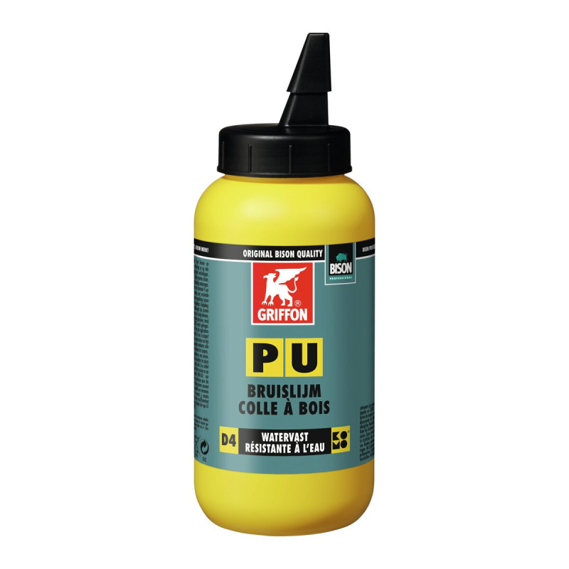 PU colle bois D4, monocomposante, liquide, base PU - pot 250G brun (transparent)