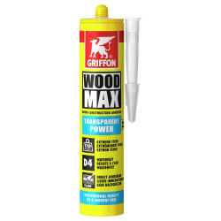 WoodMax Transparent Power colle à bois sans solvant ni PU Cart 380gr