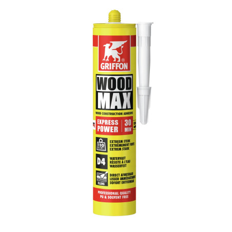 Wood Max Express Power colle à bois sans solvant ni PU - cartouche 380 G