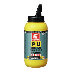 Colle PU Fiber D4, base PU, renforcée de fibres - pot 750 G transparent