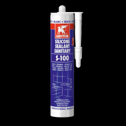 S-100 Mastic silicone sanitaire blanc base acétique cart 300 ML