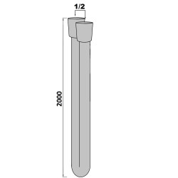 Flexible lisse antitorsion 200 cm f1/2 f1/2, réf. ST200A