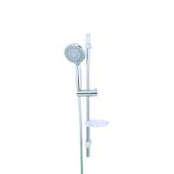 Ensemble de douche rénovation DOMAO 200, barre 70 cm Ø 22 mm, douchette 5 jets Ø 120 mm, flexible PVC 1,75 m, chromé