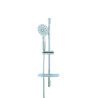 Ensemble de douche DOMAO 300, barre 70 cm Ø 22 mm, douchette 3 jets Ø 120 mm, flexible PVC 1,75 m, tablette, chromé