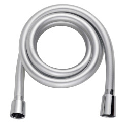 Flexible 1m75 PVC gris métallisé, embouts chromés, écrou antitorsion