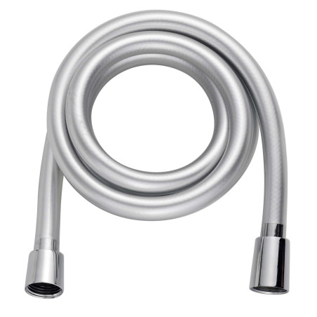 Flexible 1m75 PVC gris métallisé, embouts chromés, écrou antitorsion