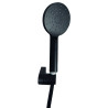 Ensemble support orientable DOMAO 300 noir mat, douchette 3 jets Ø 120 mm anticalcaire, flexible PVC 1,75 m